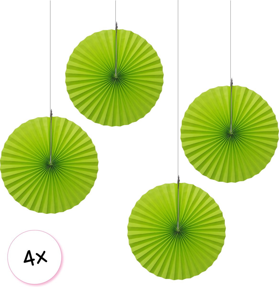 Waaiers Licht groen 4 stuks 30 cm